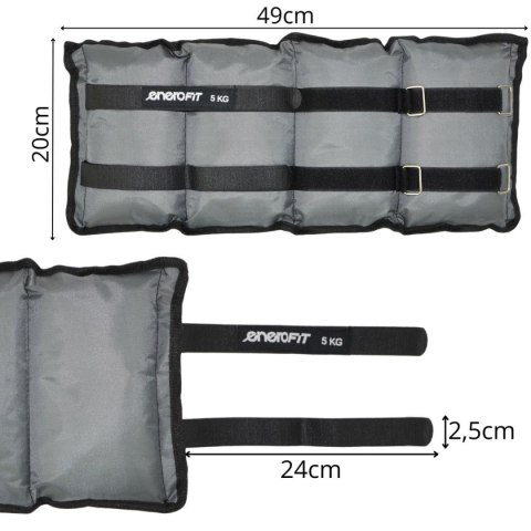OBCIĄŻENIE NA PRZEGUBY SZARE 10KG (2x5KG) ENERO FIT