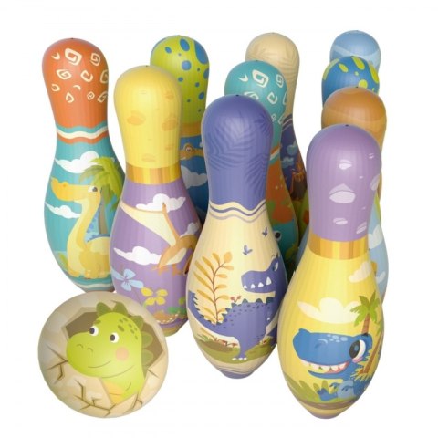 WOOPIE Gra Zręcznościowa Kręgle Dinozaury Zestaw 12el.