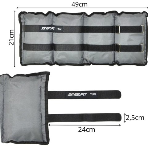 OBCIĄŻENIE NA PRZEGUBY SZARE 14KG (2x7KG) ENERO FIT