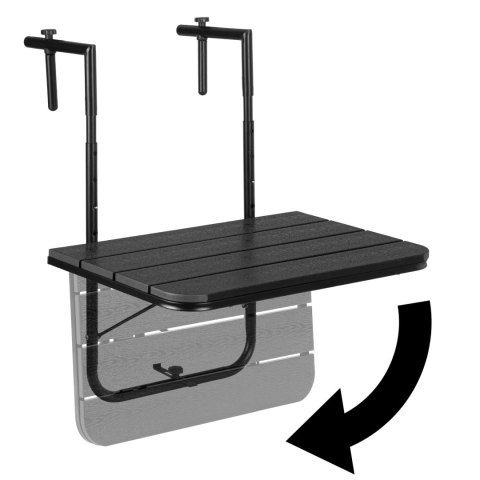 Stolik balkonowy składany ARETTO czarny