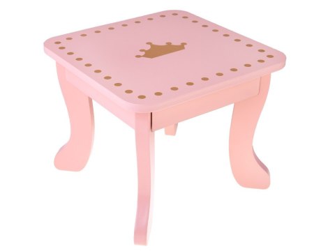 Drewniana Królewska Toaletka z lustrem + krzesełko + akcesoria ZA5934