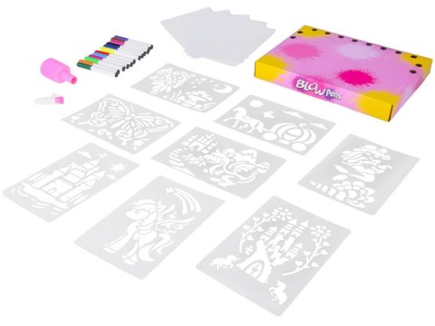 Kreatywny zestaw plastyczny AIRBRUSH - pompka pisaki i szablony ZA5709