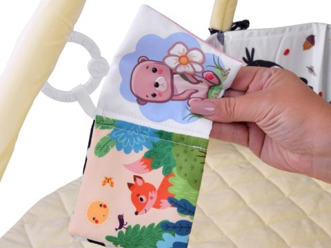 Mata Edukacyjna z Pałąkiem + Zabawki Gryzak Książeczka Kontrastowa ZA5827