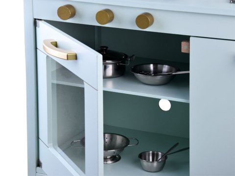 Miętowa drewniana Kuchnia dla dzieci efekty dźwiękowe świetlne ZA4128