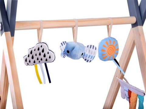 Stojak Drewniany Mata Edukacyjna Gimnastyczna Baby Gym dla Niemowląt ZA5882