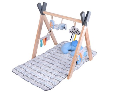 Stojak Drewniany Mata Edukacyjna Gimnastyczna Baby Gym dla Niemowląt ZA5882