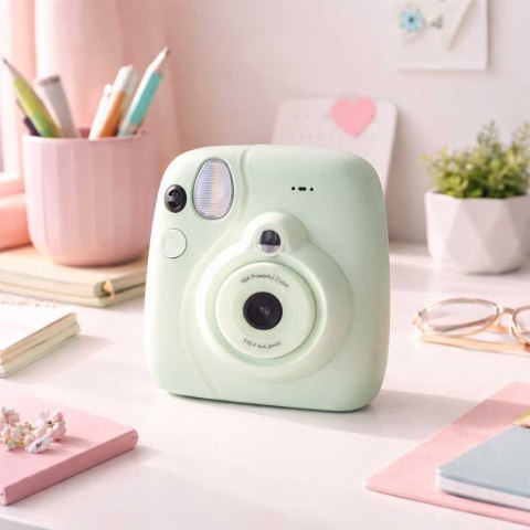 Aparat fotograficzny cyfrowy natychmiastowy 16x 128GB wkłady mazaki zielony