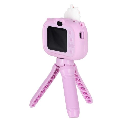 Aparat fotograficzny cyfrowy dla dzieci na statywie jednorożec fioletowy