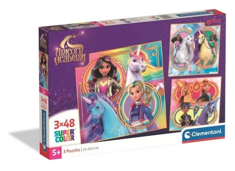 Puzzle 3x48 Super Kolor Unicorn Academy