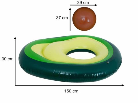 Materac dmuchany z piłką awokado 170cm