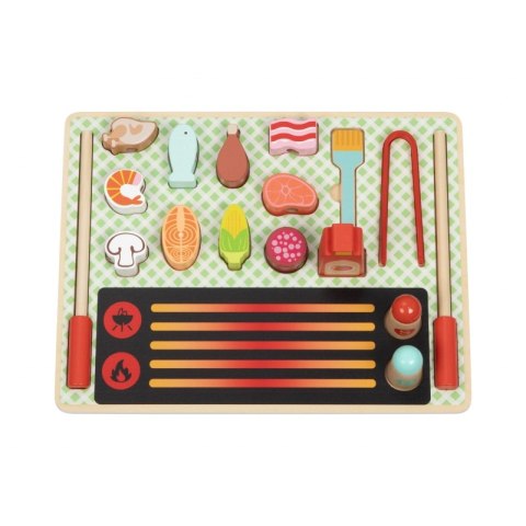 TOOKY TOY Drewniany Zestaw do Grillowania Tablica Edukacyjna