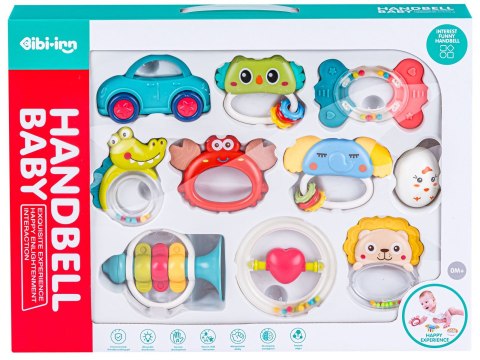 Grzechotka Gryzak 10 szt. Sensoryczna Zabawka Dla Dzieci Zestaw Grzechotek Gryzaków