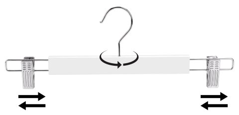 Wieszak drewniany na spódnice komplet 2 sztuk biały