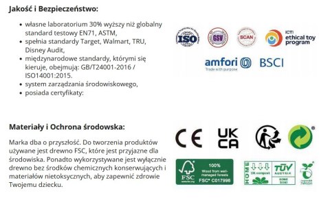 Drewniany Instrument Tęczowy Marakas Classic World