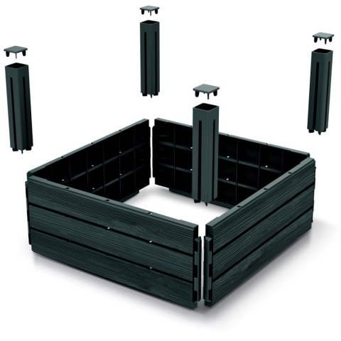 GRZĄDKA RABATKA OGRODOWA OBRZEŻE BASE 4 ELEMENTY WOOD ANTRACYT