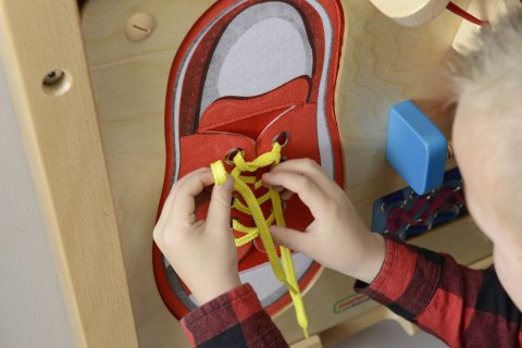 MASTERKIDZ Tablica Edukacyjna - Zręczność Manualna Sznurowanie