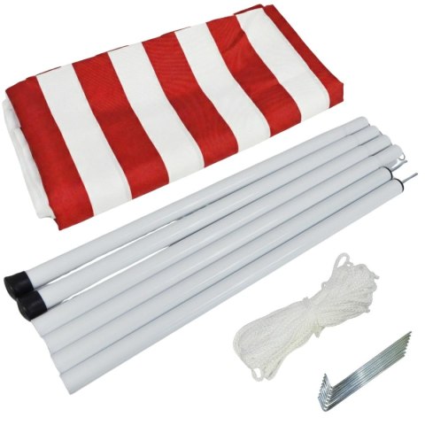 NAMIOT ZADASZENIE ŻAGIEL PRZECIWSŁONECZNY Z SŁUPKAMI 3X1,7M CZERWONY