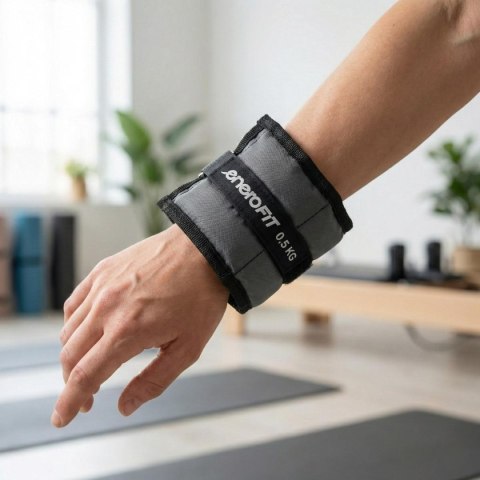 OBCIĄŻENIE NA PRZEGUBY SZARE 1KG (2x0,5KG) ENERO FIT