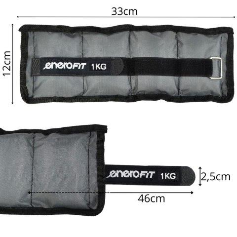 OBCIĄŻENIE NA PRZEGUBY SZARE 2KG (2x1KG) ENERO FIT