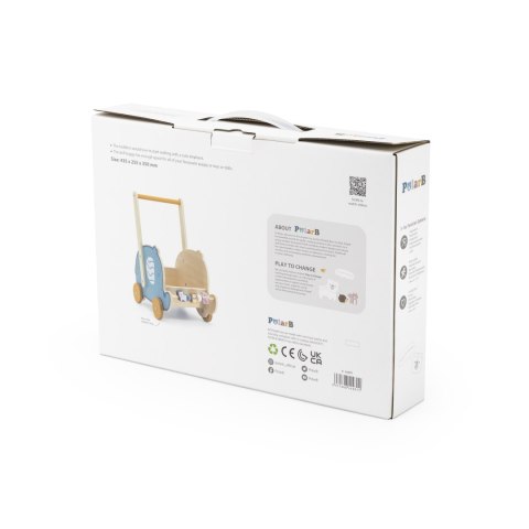 Viga PolarB Drewniany Wózek 2w1 Chodzik Pchacz Słonik