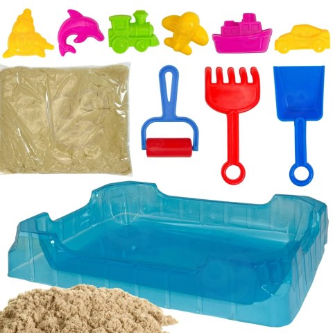 WOOPIE Piasek Kinetyczny 0,5 kg Zestaw Stolik z Foremkami