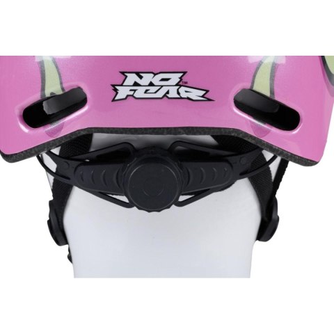 KASK ROWEROWY DZIECIĘCY REGULOWANY NO FEAR R. (48-52CM) MOTYL RÓŻOWY