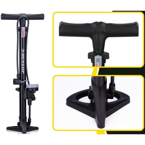 POMPKA WARSZTATOWO - ROWEROWA 160Psi (11Bar) Z MANOMETREM DUNLOP