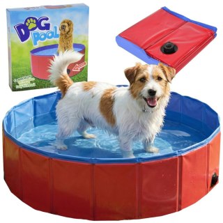 BASEN OGRODOWY SKŁADANY DLA PSA 80X30CM CZERWONY MAXPRO