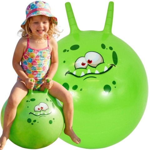PIŁKA DO SKAKANIA Z ROGAMI 45CM ZIELONA