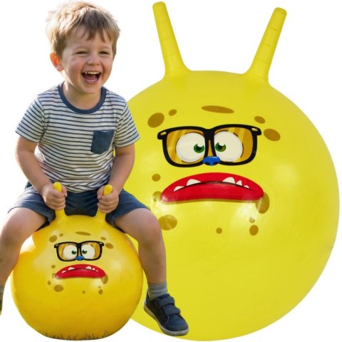 PIŁKA DO SKAKANIA Z ROGAMI 45CM ŻÓŁTA