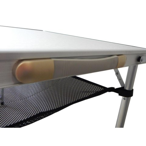 STOLIK TURYSTYCZNY SKŁADANY KEMPINGOWY 120x60x70/62/55CM 4 KRZESŁA I PÓŁKA