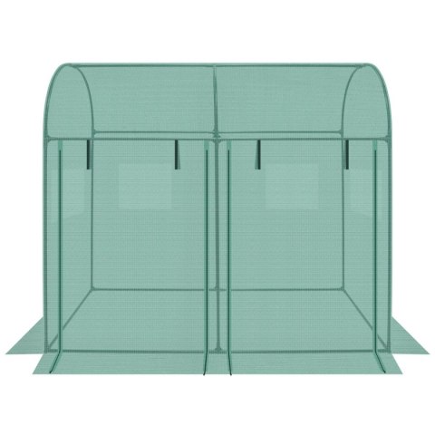 SZKLARNIA TUNEL OGRODOWY DWA WEJŚCIA DO POMIDORÓW I OGÓRKÓW 200x100x180CM ZIELONY