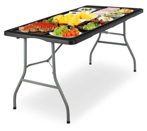 Stół cateringowy składany w walizkę RICO czarny 150 cm