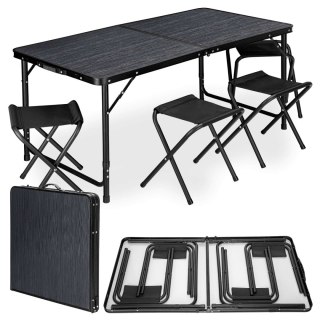 Zestaw turystyczny TRAMP BLACK WOOD czarny 120x60 cm