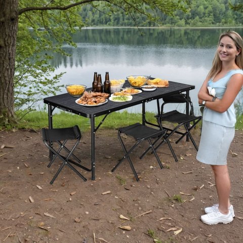 Zestaw turystyczny TRAMP BLACK WOOD czarny 120x60 cm