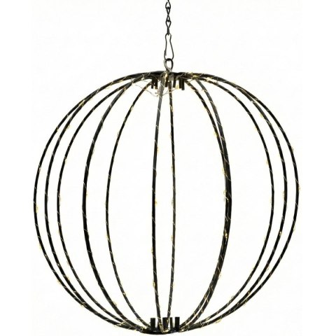 LAMPA SOLARNA WISZĄCA KULA 30CM 120 LED CIEPŁY BIAŁY