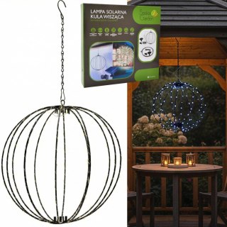 LAMPA SOLARNA WISZĄCA KULA 30CM 120 LED ZIMNY BIAŁY