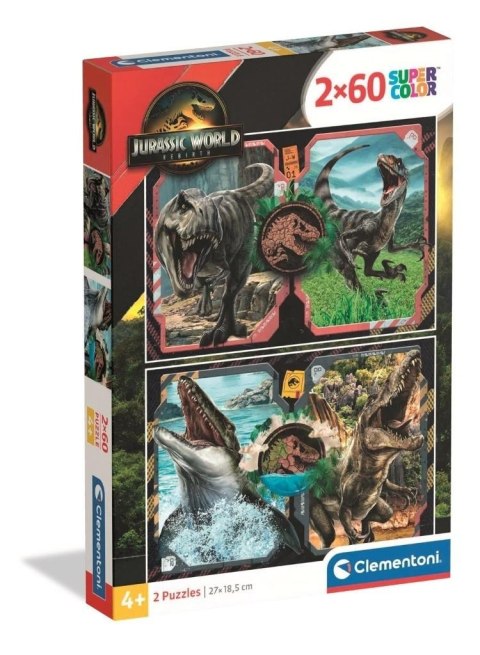 Puzzle 2x60 Super kolor Jurassic World
