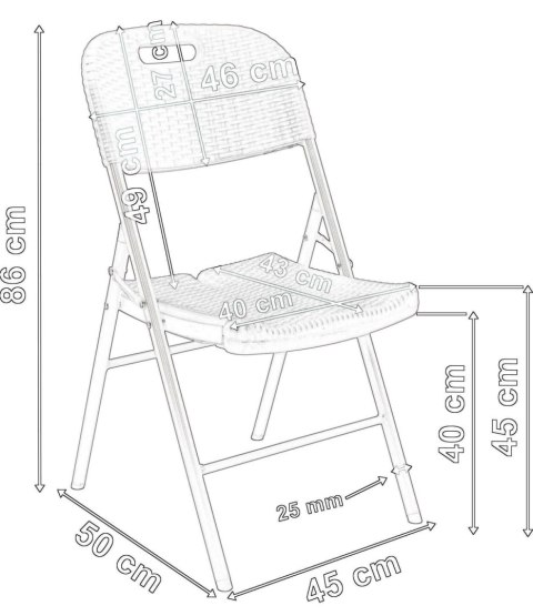 Zestaw cateringowy RATTAN stół 180 cm + 6 krzeseł