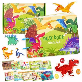 Książeczka Edukacyjna Dinozaury Puzzle Na Rzep Alfabet Kształty Montessori
