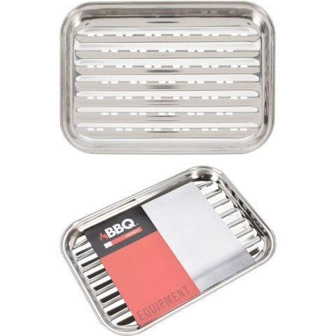 BLASZKA TACKA DO GRILLOWANIA 34x24CM STAL NIERDZEWNA