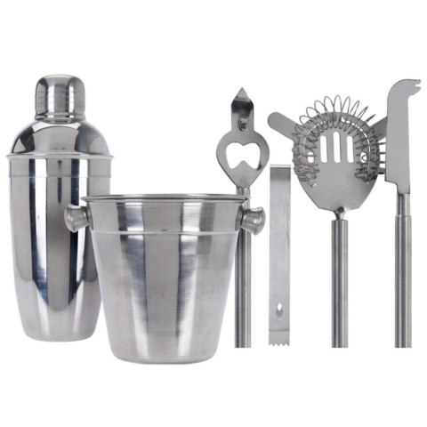 ZESTAW BARMAŃSKI 6 ELEMENTÓW SHAKER DO DRINKÓW SZCZYPCE
