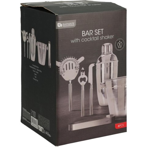 ZESTAW BARMAŃSKI 6 ELEMENTÓW SHAKER DO DRINKÓW SZCZYPCE