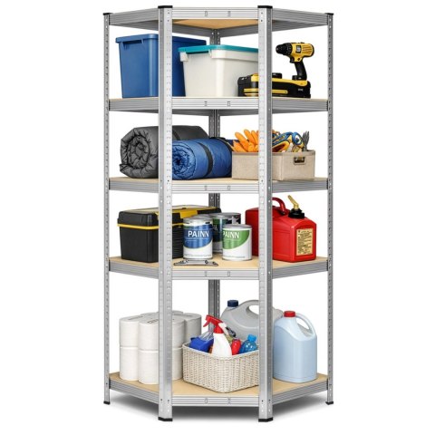 Regał magazynowy narożny 5 poziomów 180X70x40 nośność 875 kg