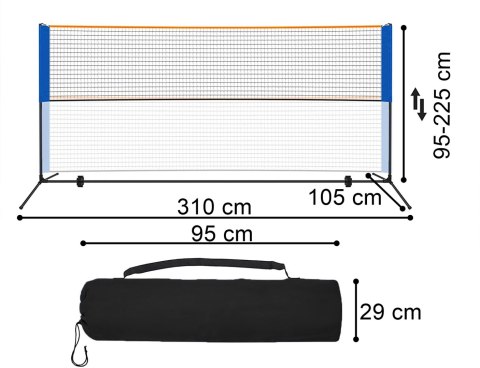 Siatka do badmintona ze stelażem ROCKET