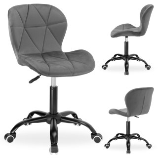 Fotel obrotowy na kółkach Spiner Black grafitowy velvet