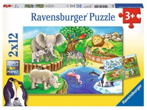 Puzzle 2x12 Zwierzęta w zoo