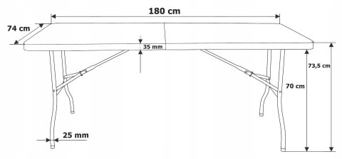 Zestaw cateringowy FETA WHITE stół 180 cm + 6 krzeseł WHITE