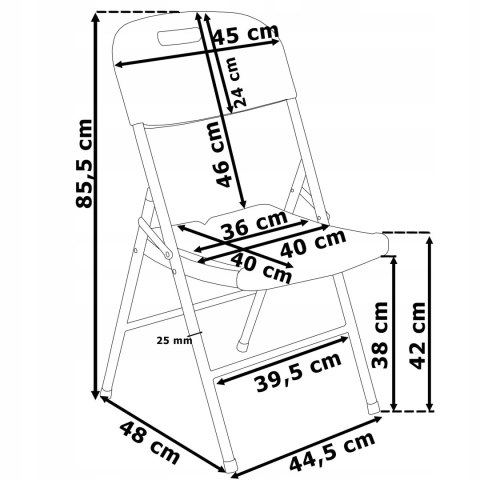 Zestaw cateringowy FETA WHITE stół 180 cm + 6 krzeseł WHITE