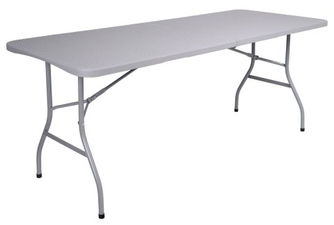 Zestaw cateringowy RATTAN stół 180cm + 2x ławka szary